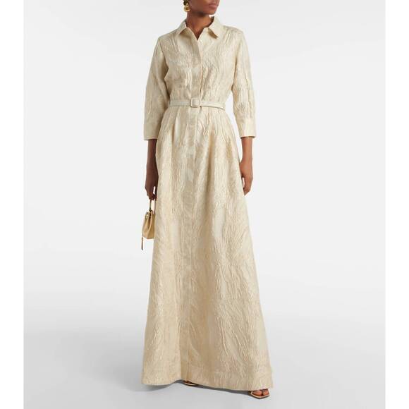 NEW SIMKHAI courtney belted gown in coconut